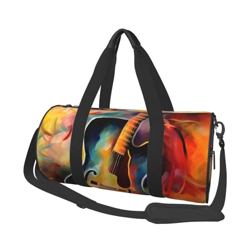 Reisetasche mit Schuhfach, leicht, Wochenendtasche, abstraktes Aquarell, Gitarre, Yoga, Fitnessstudio, Sporttasche für Damen und Herren Reisetasche mit Schuhfach, leicht, Wochenendtasche, abstraktes Aquarell, Gitarre, Yoga, Fitnessstudio, Sporttasche für Damen und Herren von KKLWEGU