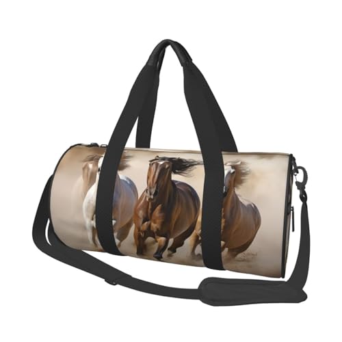 Reisetasche mit Schuhfach, leicht, Wochenendtasche, drei Laufpferde, Yoga, Fitnessstudio, Sporttasche für Damen und Herren von KKLWEGU