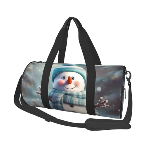 Reisetasche mit Schuhfach, leicht, Wochenendtasche, niedlicher Schneemann, Yoga, Fitnessstudio, Sporttasche für Damen und Herren von KKLWEGU