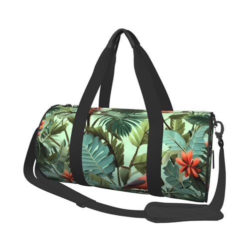 Reisetasche mit Schuhfach, leicht, Wochenendtasche, tropische Pflanzen, Yoga, Fitnessstudio, Sporttasche für Damen und Herren Reisetasche mit Schuhfach, leicht, Wochenendtasche, tropische Pflanzen, Yoga, Fitnessstudio, Sporttasche für Damen und Herren von KKLWEGU