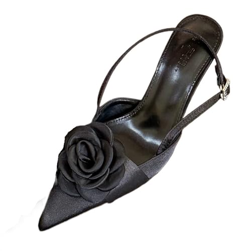 KKLZZUENI Damen Blume Mittel- und Hochhackige Hausschuhe Rutschfeste Sommersandalen Mode Damen Hausschuhe Damen Mittel- und Hochhackige Party Hochzeit Tanzsandalen Schuhgröße von KKLZZUENI