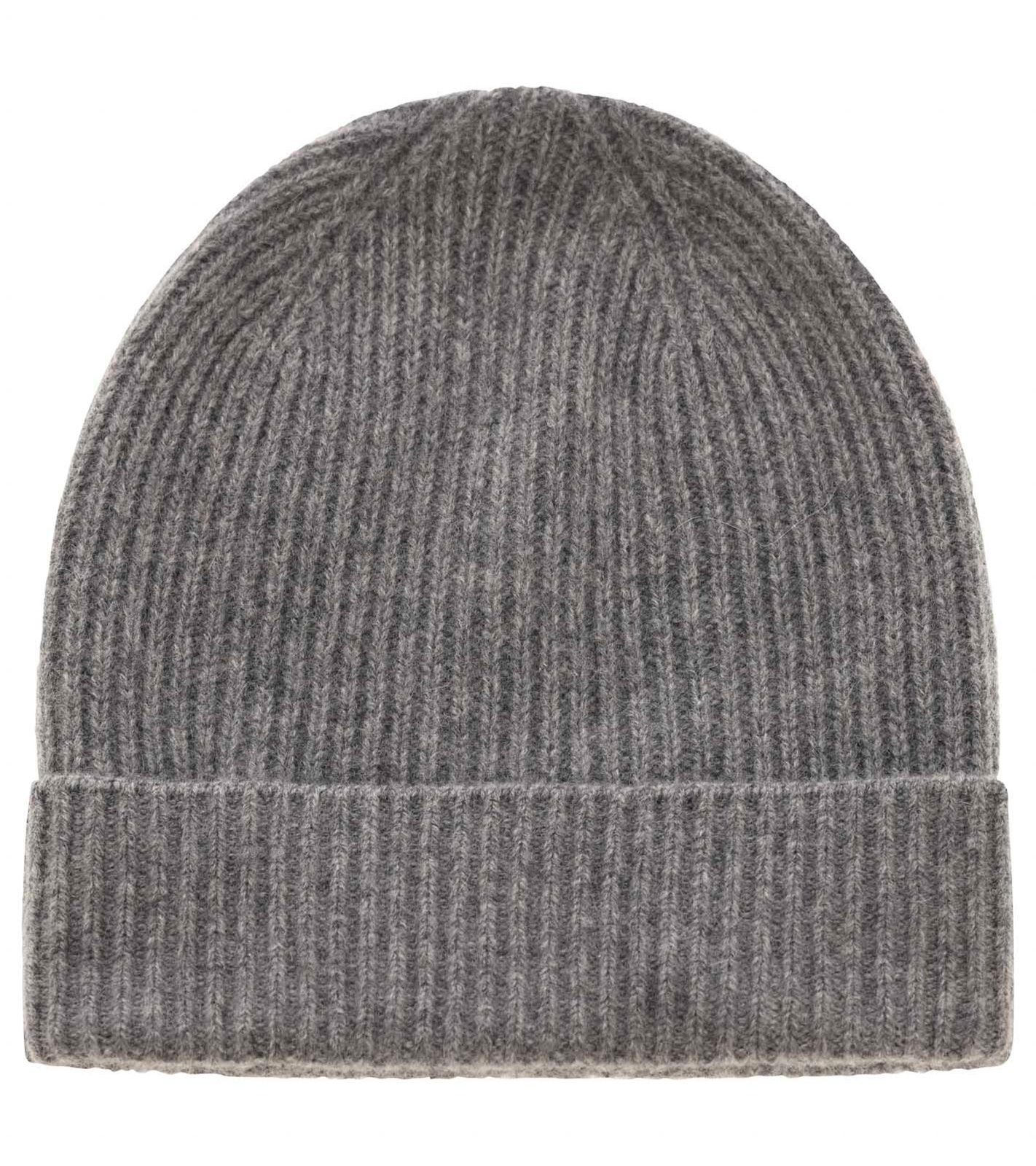 KKS STUDIOS Herren Beanie aus reinem Kaschmir Winter-Mütze im gerippten Design 8022M 46302 Grau von KKS STUDIOS Cashmere