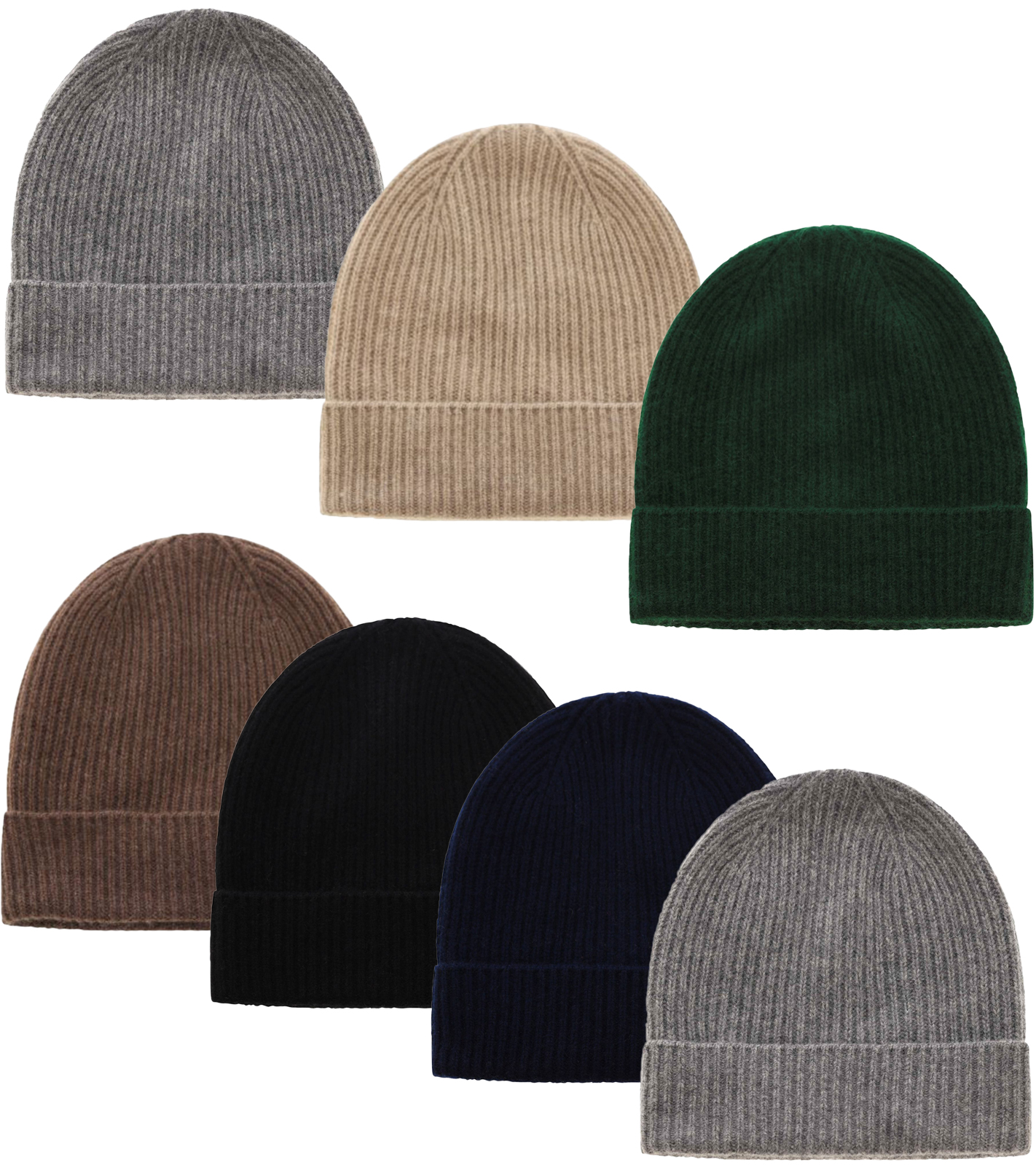 KKS STUDIOS Herren Beanie aus reinem Kaschmir Winter-Mütze im gerippten Design 8022M Schwarz, Blau, Grau, Beige, Braun, Grün von KKS STUDIOS Cashmere