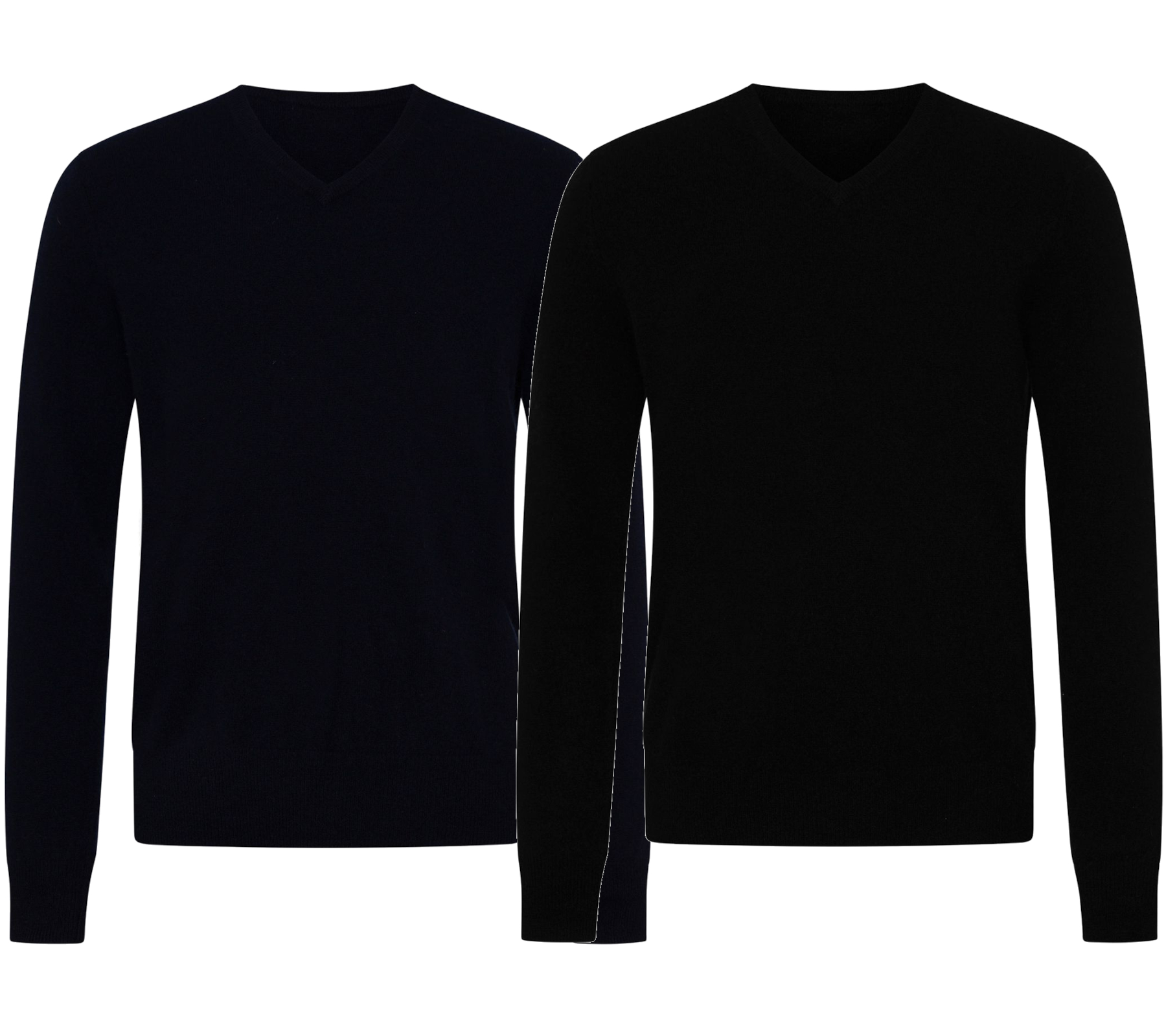 KKS STUDIOS Herren V-Neck Pullover aus 100% Kaschmir Sweater KK2350 Navy oder Schwarz von KKS STUDIOS Cashmere