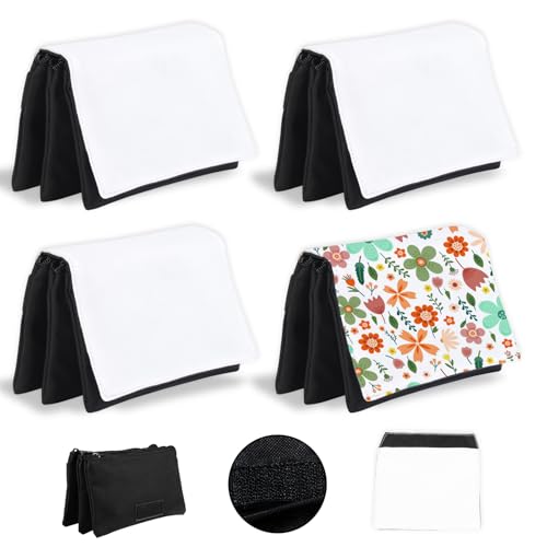 KKSUBCA Sublimations-Make-up-Tasche, blanko, Sublimations-Make-up-Tasche, Reise-Kulturbeutel, Kosmetiktasche für Damen, Wärmeübertragung, abnehmbare Sublimationsbeutel mit Reißverschluss von KKSUBCA