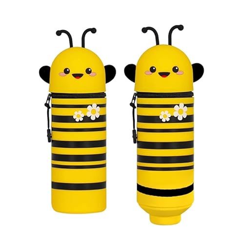 KKTONGXI 2-in-1 Weiche Silikontasche - Kawaii Federmäppchen, mäppchen - Cartoon Federmäppchen, Stand Up, Tier Stifthalter, Stifte Mäppchen, Stifthalter Bleistifttasche Mädchen Junge von KKTONGXI