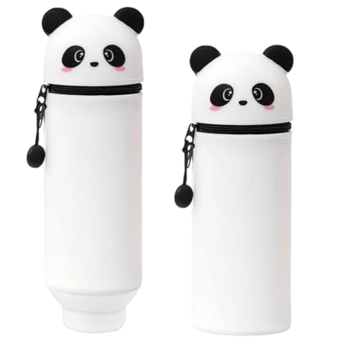 KKTONGXI Kawaii Federmäppchen, Federtasche mit Fächern 2-in-1 Weiche Silikontasche Stand Up Federmäppchen, Tier Stifthalter, Stifte Mäppchen, Stifthalter Bleistifttasche Mädchen Junge von KKTONGXI