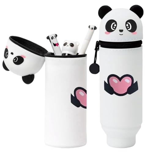 KKTONGXI Kawaii Federmäppchen, mäppchen, 2-in-1 Weiche Silikontasche, Cartoon Federmäppchen, Stand Up, Tier Stifthalter, Stifte Mäppchen, Stifthalter Bleistifttasche Mädchen Junge von KKTONGXI