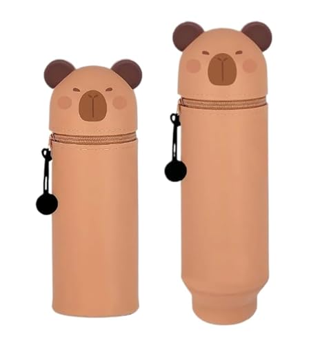 KKTONGXI Kawaii Federmäppchen, mäppchen, 2-in-1 Weiche Silikontasche, Cartoon Federmäppchen, Stand Up Federmäppchen, Tier Stifthalter, Stifte Mäppchen, Stifthalter Bleistifttasche Mädchen Junge von KKTONGXI
