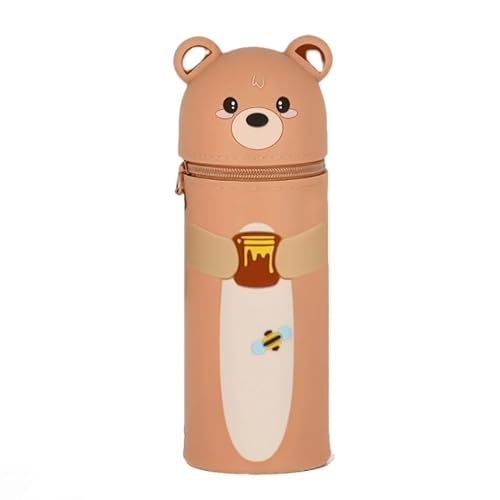 KKTONGXI Kawaii Federmäppchen, mäppchen, 2-in-1 Weiche Silikontasche, Cartoon Federmäppchen, Stand Up Federmäppchen, Tier Stifthalter, Stifte Mäppchen, Stifthalter Bleistifttasche Mädchen Junge von KKTONGXI