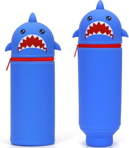 KKTONGXI Kawaii Federmäppchen Silikon Pencil Case mäppchen, 2-in-1 Weiche Silikontasche, Cartoon Federmäppchen, Stand Up Federmäppchen, Tier Stifthalter, Stifte Mäp von KKTONGXI