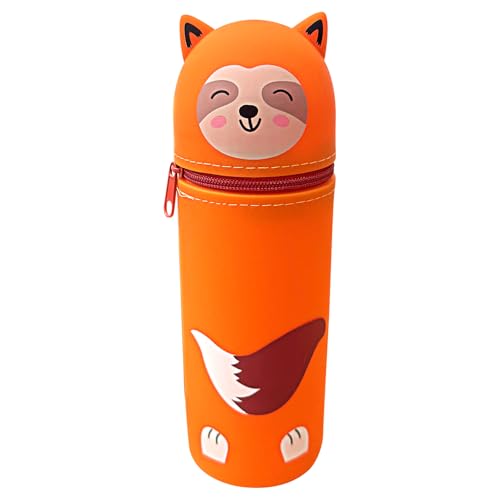 KKTONGXI Kawaii Federmäppchen Silikon Bleistifttasche, Mädchen & Jungen Teenager Schreibutensilien-Organizers Cartoon Tischstifthalter, Einziehbare, für Schülerin Teenager von KKTONGXI