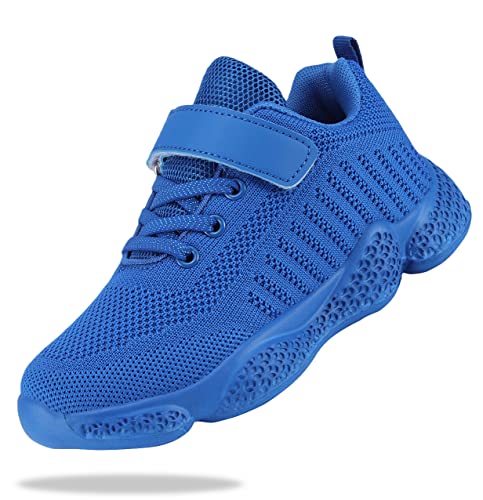 KKTOTO Jungen Turnschuhe Sportschuhe Mädchen Kinder Laufschuhe Freizeit Outdoor Leicht Atmungsaktiv Hallenturnschuhe Low-Top Sneakers für Kinder Blau 33 EU von KKTOTO