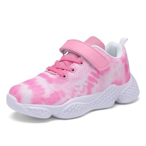 KKTOTO Kinder Schuhe Sportschuhe Mädchen Kinderschuhe Turnschuhe Hallenschuhe Outdoor Klettverschluss Wanderschuhe Leicht Sneaker Rosa 27 EU von KKTOTO