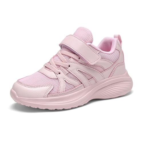 KKTOTO Kinder Schuhe Sportschuhe Mädchen Kinderschuhe Turnschuhe Hallenschuhe Outdoor Klettverschluss Wanderschuhe Leicht Sneaker Rosa 33 EU von KKTOTO