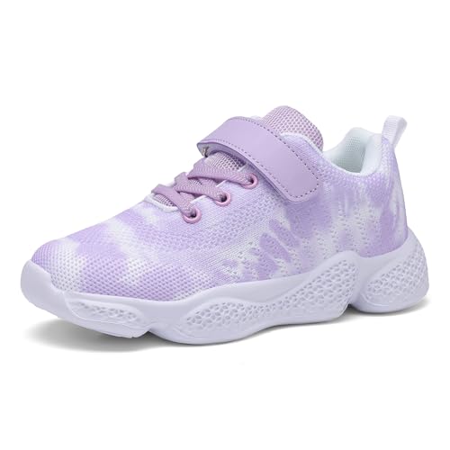 KKTOTO Kinder Turnschuhe Mädchen Sportschuhe Kinderschuhe Freizeit Hallenschuhe Laufschuhe Atmungsaktiv Leicht Sneaker für Unisex-Kinder Lila 28 EU von KKTOTO