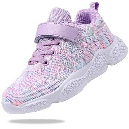 KKTOTO Schuhe Mädchen Sportschuhe Kinder Turnschuhe Kinderschuhe Freizeit Outdoor Hallenschuhe Laufschuhe Atmungsaktiv Leicht Sneaker für Unisex-Kinder Lila 32 EU von KKTOTO