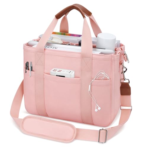 KKXIU Canvas-Tragetasche für Damen, mit Reißverschluss und Fächern, Umhängetasche, groß, Bibel, Kuriertasche mit Taschen, Pink, X-Large KKXIU Canvas-Tragetasche für Damen, mit Reißverschluss und Fächern, Umhängetasche, groß, Bibel, Kuriertasche mit Taschen, Pink, X-Large von KKXIU