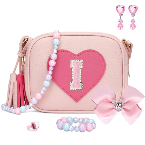 KKXIU Geschenke für 3 4 5 6 7 8 Jahre alte Mädchen verkleiden Schmuck Kinder Spielzeug Kleinkind Geldbörse Herz kleine Mädchen Tasche, Pink KKXIU Geschenke für 3 4 5 6 7 8 Jahre alte Mädchen verkleiden Schmuck Kinder Spielzeug Kleinkind Geldbörse Herz kleine Mädchen Tasche, Pink von KKXIU
