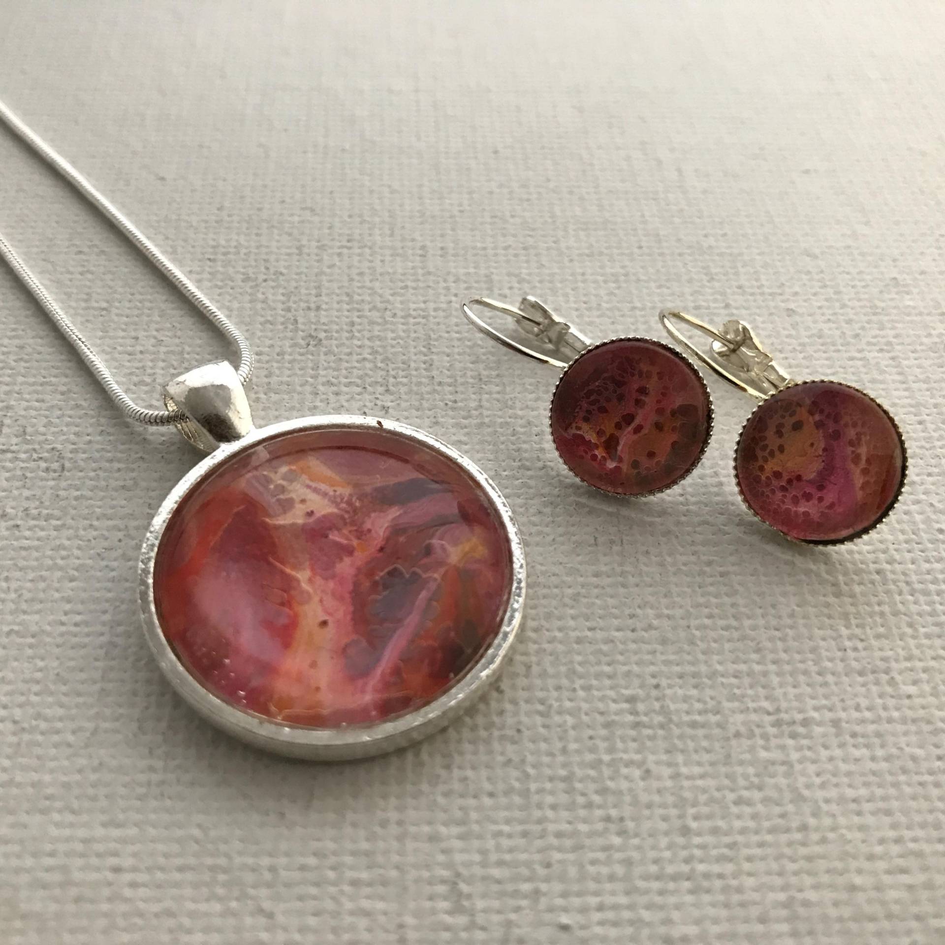 Handgemachte Silberkette & Versilberte Ohrhänger | Geschenk Für Frauen, Mädchen Zum Geburtstag, Muttertag, Valentinstag #k4-S04 von KKXart