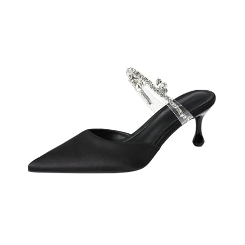 KKdhsfy 6,5 cm Damen Modische Und Vielseitige Spitzkristall Slim Heel Transparente Strass Sandalen,Schwarz,38 EU KKdhsfy 6,5 cm Damen Modische Und Vielseitige Spitzkristall Slim Heel Transparente Strass Sandalen,Schwarz,38 EU von KKdhsfy