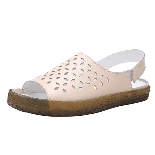 KKvoPiQ , hohl, einfarbig, weiche Sohle, leicht, rutschfest, atmungsaktiv, Freizeitschuhe Atmungsaktive Schuhe Damen Krankenhaus (Beige, 38) von KKvoPiQ