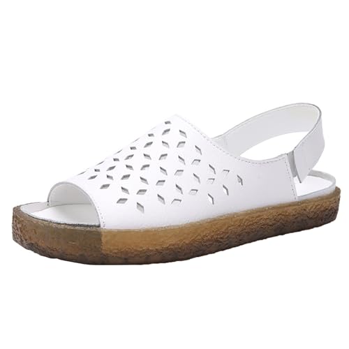 KKvoPiQ , hohl, einfarbig, weiche Sohle, leicht, rutschfest, atmungsaktiv, Freizeitschuhe Atmungsaktive Schuhe Damen Krankenhaus (White, 43) von KKvoPiQ