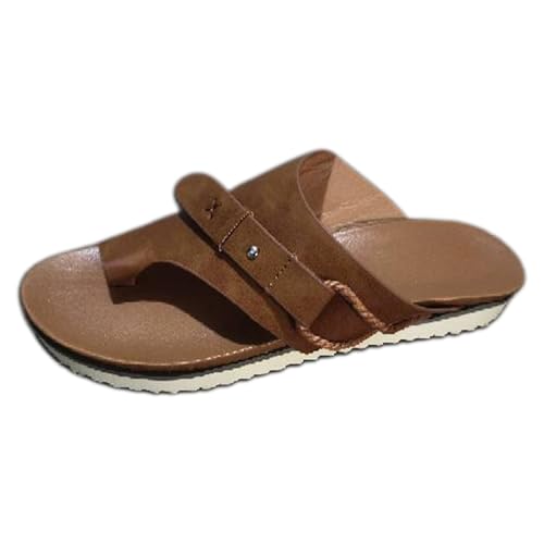 KKvoPiQ Damen Big Yards Set Toe Hausschuhe Europäische Flache Unterseite Retro Sandale Drag Europa Und Die Staaten Weibliche Plateau Schuhe Damen Sommer Offen Badeschuhe rutschfest (Braun, 39) von KKvoPiQ