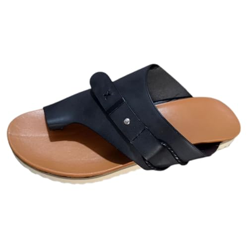 KKvoPiQ Damen Big Yards Set Toe Hausschuhe Europäische Flache Unterseite Retro Sandale Drag Europa Und Die Staaten Weibliche Plateau Schuhe Damen Sommer Offen Badeschuhe rutschfest (Schwarz, 36) von KKvoPiQ