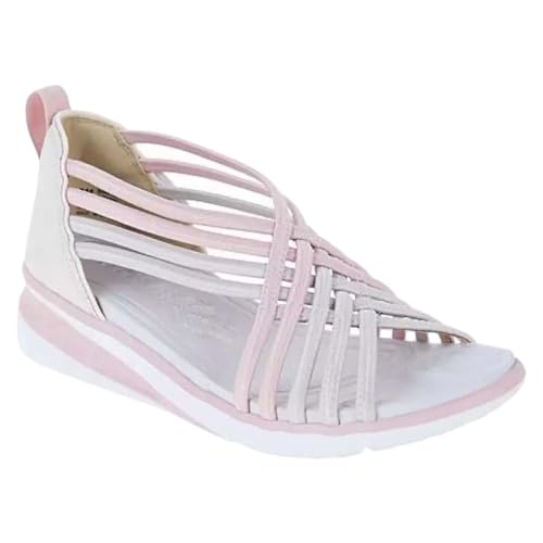 KKvoPiQ Damen Casual Stretchy Slope Bottom Römische Schuhe Sommermode Damen Sandalen Schuhe 36 Damen (Pink, 37) von KKvoPiQ