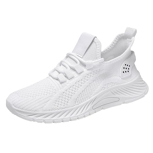 KKvoPiQ Damen-Frühling/Sommer, einfarbig, atmungsaktives Mesh, modische Freizeit-Sportschuhe Garten Schuhe Damen 39 (White, 40) von KKvoPiQ