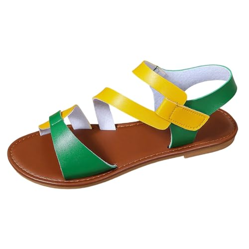KKvoPiQ Damen Frühling Flache Leichte Strandurlaub Sandalen Damenschuhe Schwarz Badeschlappen Hausschuhe Leder Fussbett Elegant Sandaletten Mit Absatz Silber Pantoletten Geschlossen (Grün, 43) von KKvoPiQ
