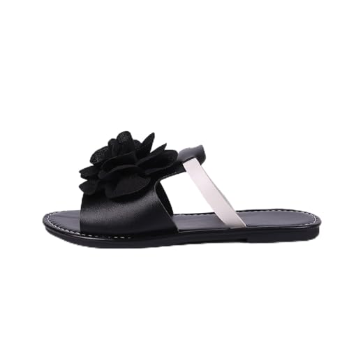 KKvoPiQ Damen Hausschuhe Doppel Dekoration EIN Wort Große Größe Flache Unterseite Strand Barfuß Schuhe Slippers Open Toe Strass In Alle Kategorien Pantoffeln Leder Mit Fussbett Sommer (Schwarz, 41) KKvoPiQ Damen Hausschuhe Doppel Dekoration EIN Wort Große Größe Flache Unterseite Strand Barfuß Schuhe Slippers Open Toe Strass In Alle Kategorien Pantoffeln Leder Mit Fussbett Sommer (Schwarz, 41) von KKvoPiQ
