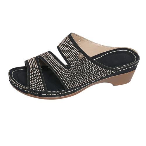KKvoPiQ Damen Hausschuhe Frühling Und Leichte Und Bequeme Einzeilige Sandalen Mit Dickem Keilabsatz Den Strandurlaub Schuhe Damen Turnschuh Badeschuhe Pantoffeln Gäste Set Große Größen (Schwarz, 42) KKvoPiQ Damen Hausschuhe Frühling Und Leichte Und Bequeme Einzeilige Sandalen Mit Dickem Keilabsatz Den Strandurlaub Schuhe Damen Turnschuh Badeschuhe Pantoffeln Gäste Set Große Größen (Schwarz, 42) von KKvoPiQ