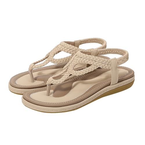 KKvoPiQ Große römische Strandsandalen für Damen im Frühling/Sommer Sommerkind Schuhe Damen Boots (Beige, 37) von KKvoPiQ