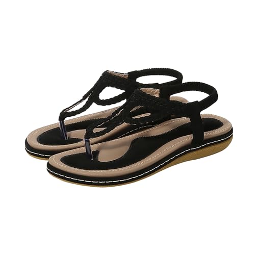 KKvoPiQ Große römische Strandsandalen für Damen im Frühling/Sommer Sommerkind Schuhe Damen Boots (Black, 35) von KKvoPiQ