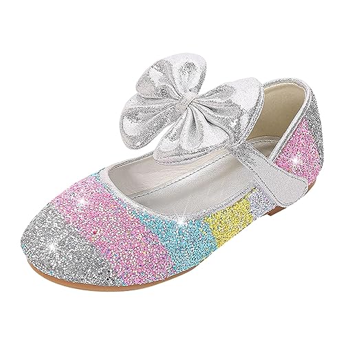 KKvoPiQ Kinderschuhe Elegant Hochzeitsschuhe Glitzer Mary Jane Schuhe Blumen Party Schuhe Mädchen Ballerina Schuhe Kleidschuhe Kleid Schuhe Bowknot Pailletten Mädchen Prinzessin Schuhe von KKvoPiQ