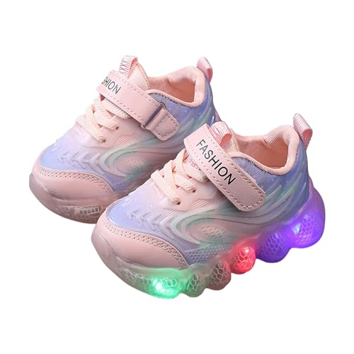 KKvoPiQ Kinderschuhe Leuchtende Schuhe LED Leuchtende Sportschuhe Freizeitschuhe Atmungsaktive Baby-Kinderschuhe Schwarz Schwarz (Pink, 25) von KKvoPiQ