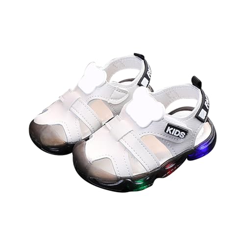 KKvoPiQ Kinderschuhe Leuchtende Schuhe LED Leuchtende Sportschuhe Freizeitschuhe Atmungsaktive Baby-Kinderschuhe Super Fit (Beige, 21) von KKvoPiQ