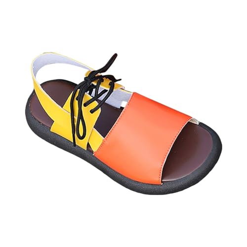KKvoPiQ Lässige flache römische Schuhe mit Schnürung für Damen, Sommermode, Damen-Sandalen Damenschuhe Keilabsatz 40 (Red, 39) von KKvoPiQ