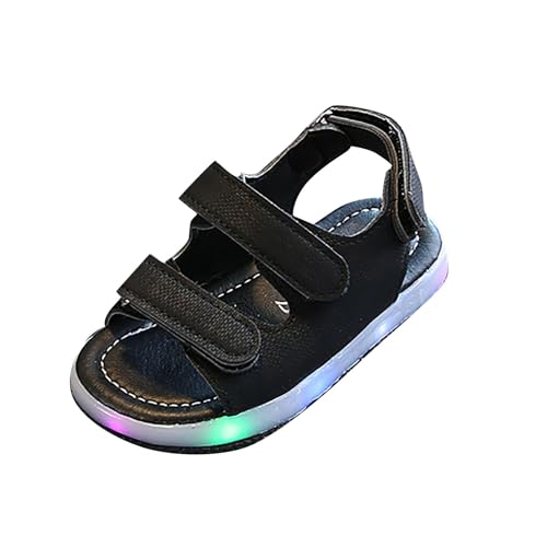 KKvoPiQ Leuchtende Sport Kinder Mädchen LED Sandalen Schuhe Baby Kleinkind Sommer Babyschuhe Kinderschuhe Jungs (Black, 25.5 Toddler) von KKvoPiQ