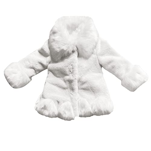 KKvoPiQ Mädchen Winterjacke Plüsch Mode Kunstpelzmantel mit Pelzkragen Verdicken Warme Casual Oberbekleidung Niedlich Kindermantel Winterkleidung Mädchen Wintermantel Winterparka Outwear von KKvoPiQ