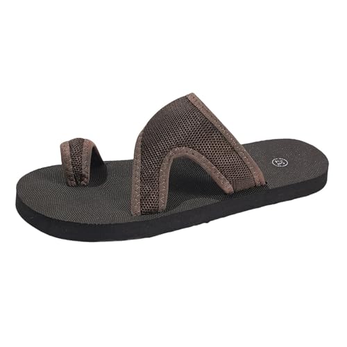 KKvoPiQ Schuhe Damen Stoff Casual Open Toe Atmungsaktive Strand Casual Hausschuhe Canvas Schuhe Damen (Coffee, 41) von KKvoPiQ