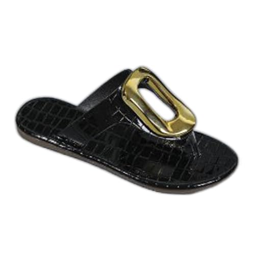 KKvoPiQ Weibliche Slipper Grenze Große Größe Freizeit Strand Sandalen Hausschuhe Metall Fischgräten Flache Unterseite Clip Schuhe Damen Absatz Silber Flip Flops Schwarz Filzpantoffeln (Schwarz, 41) KKvoPiQ Weibliche Slipper Grenze Große Größe Freizeit Strand Sandalen Hausschuhe Metall Fischgräten Flache Unterseite Clip Schuhe Damen Absatz Silber Flip Flops Schwarz Filzpantoffeln (Schwarz, 41) von KKvoPiQ
