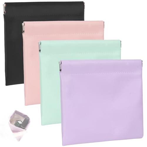 KKzozs Münzgeldbeutel, 4 Stück, Kleingeldbörse, Schnappverschluss, Organizer, Beutel für Damen, tragbar, wasserdicht, kein Reißverschluss, selbstschließend, Reise-Aufbewahrungstasche KKzozs Münzgeldbeutel, 4 Stück, Kleingeldbörse, Schnappverschluss, Organizer, Beutel für Damen, tragbar, wasserdicht, kein Reißverschluss, selbstschließend, Reise-Aufbewahrungstasche von KKzozs