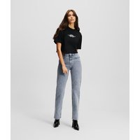 KL Jeans, Gerade Geschnittene Jeans Mit Hohem Bund, Frau, Acid Pebble Grey, Größe: W29 L32 von KL Jeans