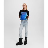 KL Jeans, Gerade Geschnittene Jeans Mit Hohem Bund, Frau, Visual Acid Mid Blue, Größe: L3232 von KL Jeans