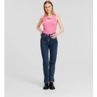 KL Jeans, Gerade Geschnittene Jeans Mit Hohem Bund Und Geteiltem Saum, Frau, Blau Stone-washed, Größe: W29 L30 von KL Jeans