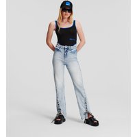 KL Jeans, Klj gerade Geschnittene Jeans Mit Hohem Bund Und Schnürung, Frau, Vintage hellblau, Größe: L2430 von KL Jeans