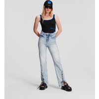 KL Jeans, Klj gerade Geschnittene Jeans Mit Hohem Bund Und Schnürung, Frau, Vintage hellblau, Größe: L2632 von KL Jeans